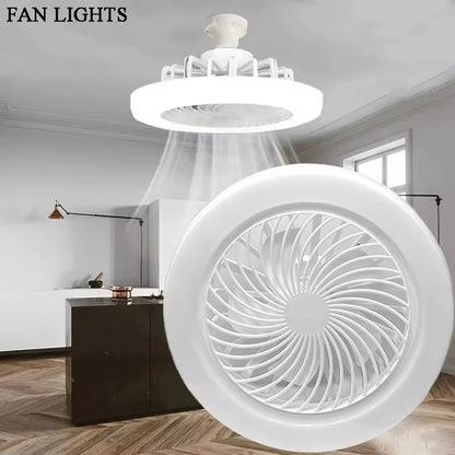 3-Speed LED Fan Light with Remote & Wall Control | E27 Screw Base | Bedroom Ceiling Fan Lamp