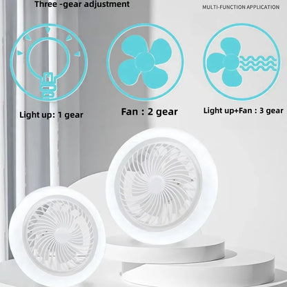 3-Speed LED Fan Light with Remote & Wall Control | E27 Screw Base | Bedroom Ceiling Fan Lamp