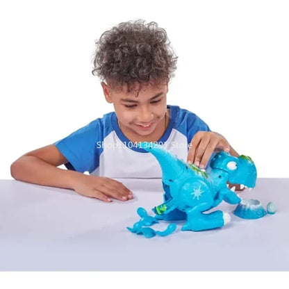 ZURU Smashers Dinosaurs Ice Age Ice Rex Playset Series 3 Tyrannosaurus Rex Playset Collectible Toys Boys Gift Sets for Kids