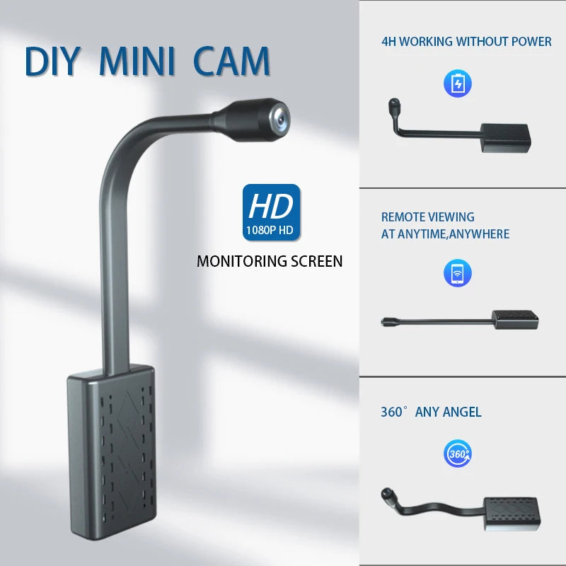 1080P HD Mini WiFi Camera – Wireless Loop Recording IP Cam with Motion Sensor, Alarm Push & Hidden Surveillance