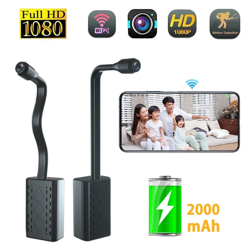 1080P HD Mini WiFi Camera – Wireless Loop Recording IP Cam with Motion Sensor, Alarm Push & Hidden Surveillance